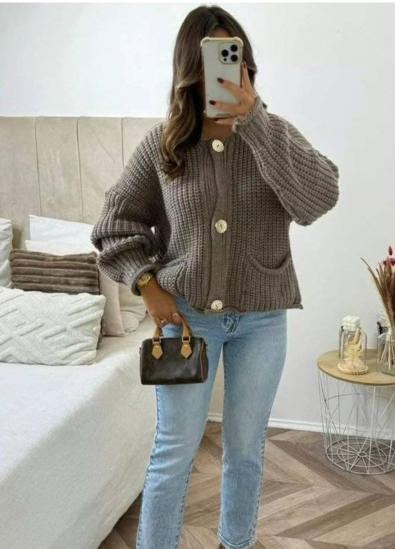 Cardigan en côtelé tendance