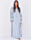 Abaya haute qualité en satin avec capuche