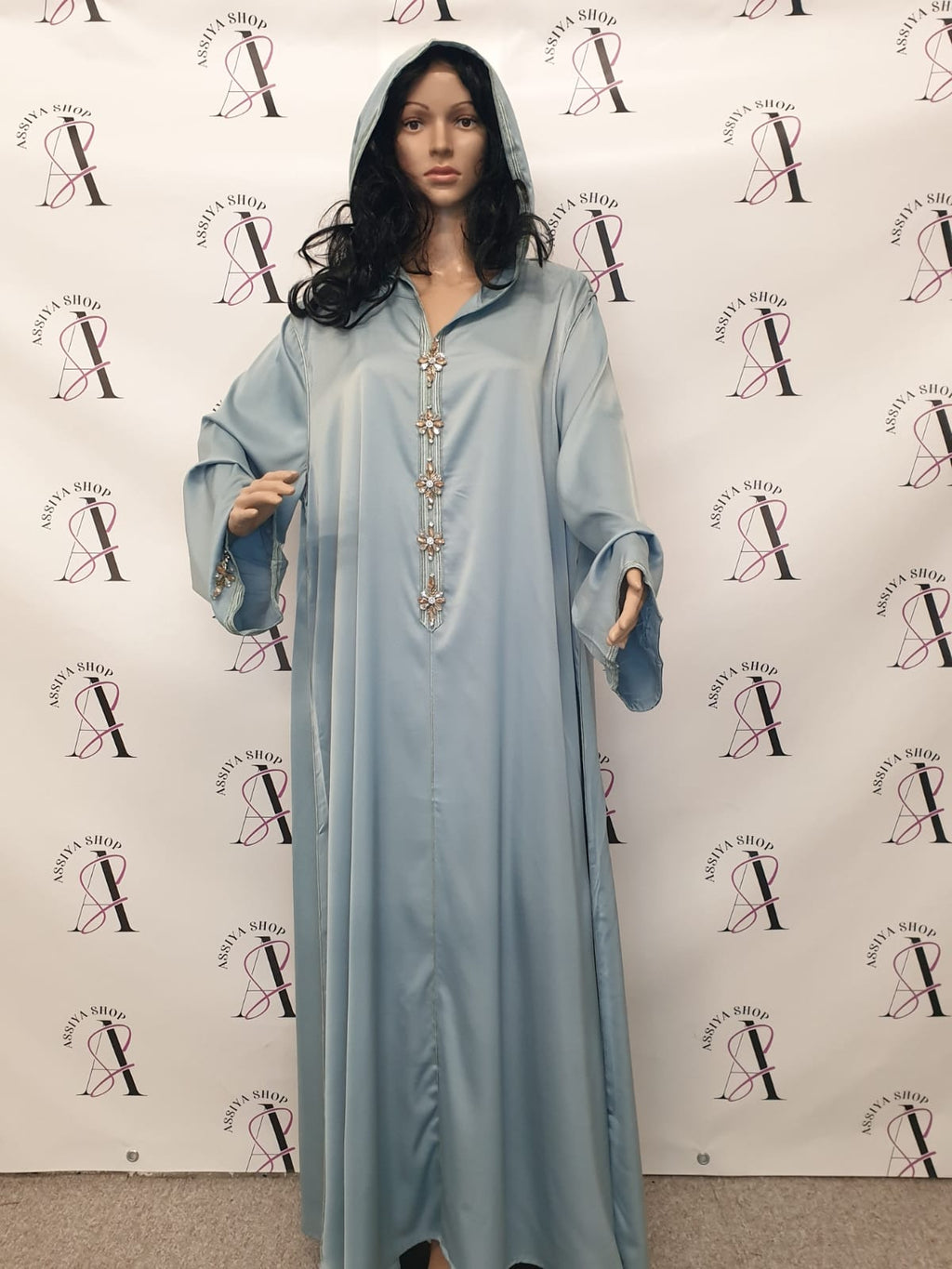 Abaya haute qualité en satin avec capuche