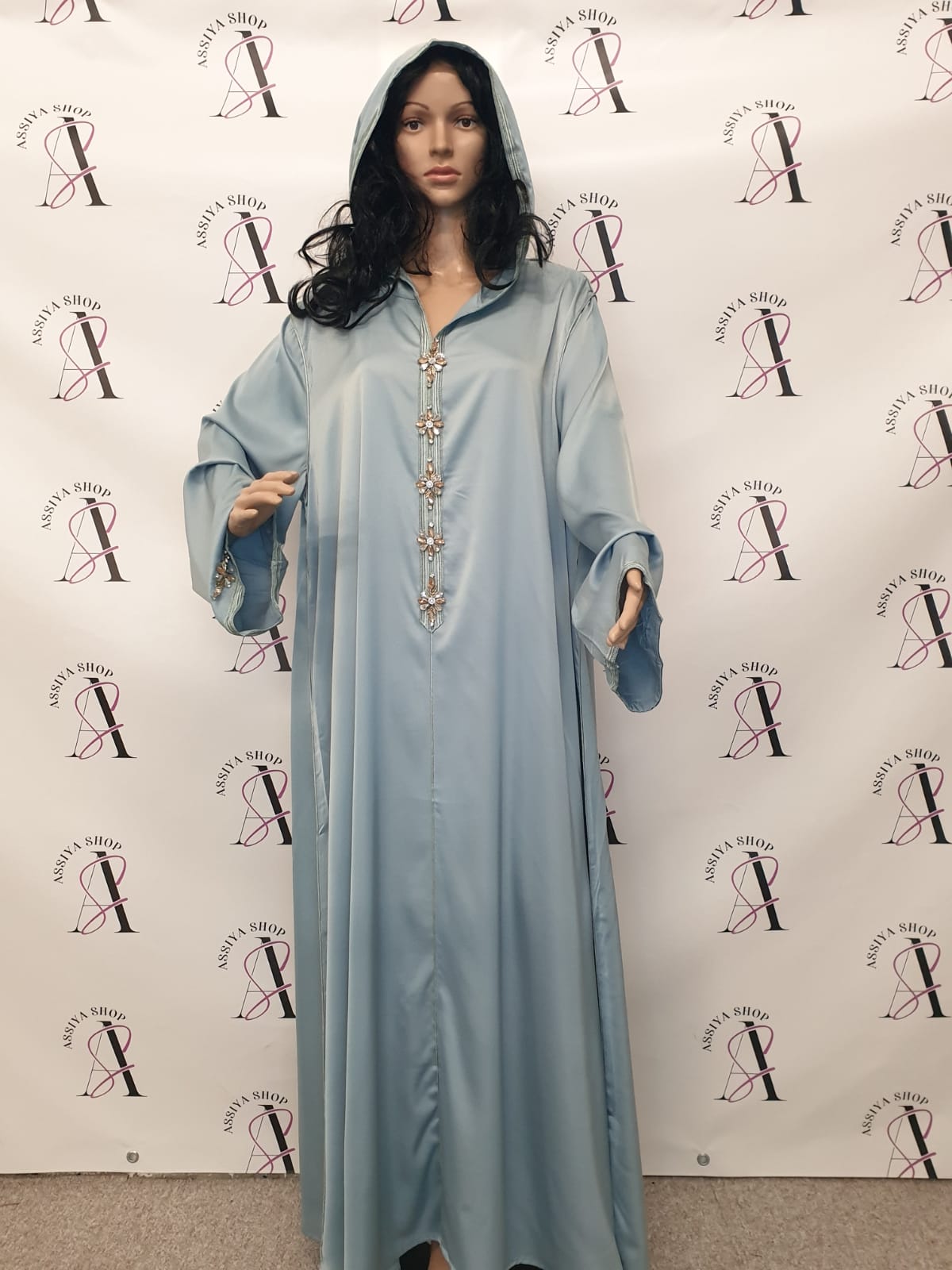 Abaya haute qualité en satin avec capuche