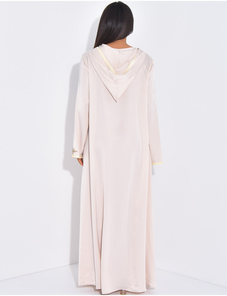 Abaya haute qualité en satin avec capuche