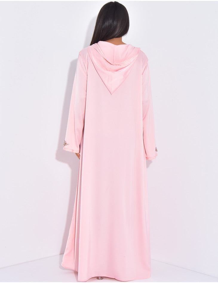 Abaya haute qualité en satin avec capuche